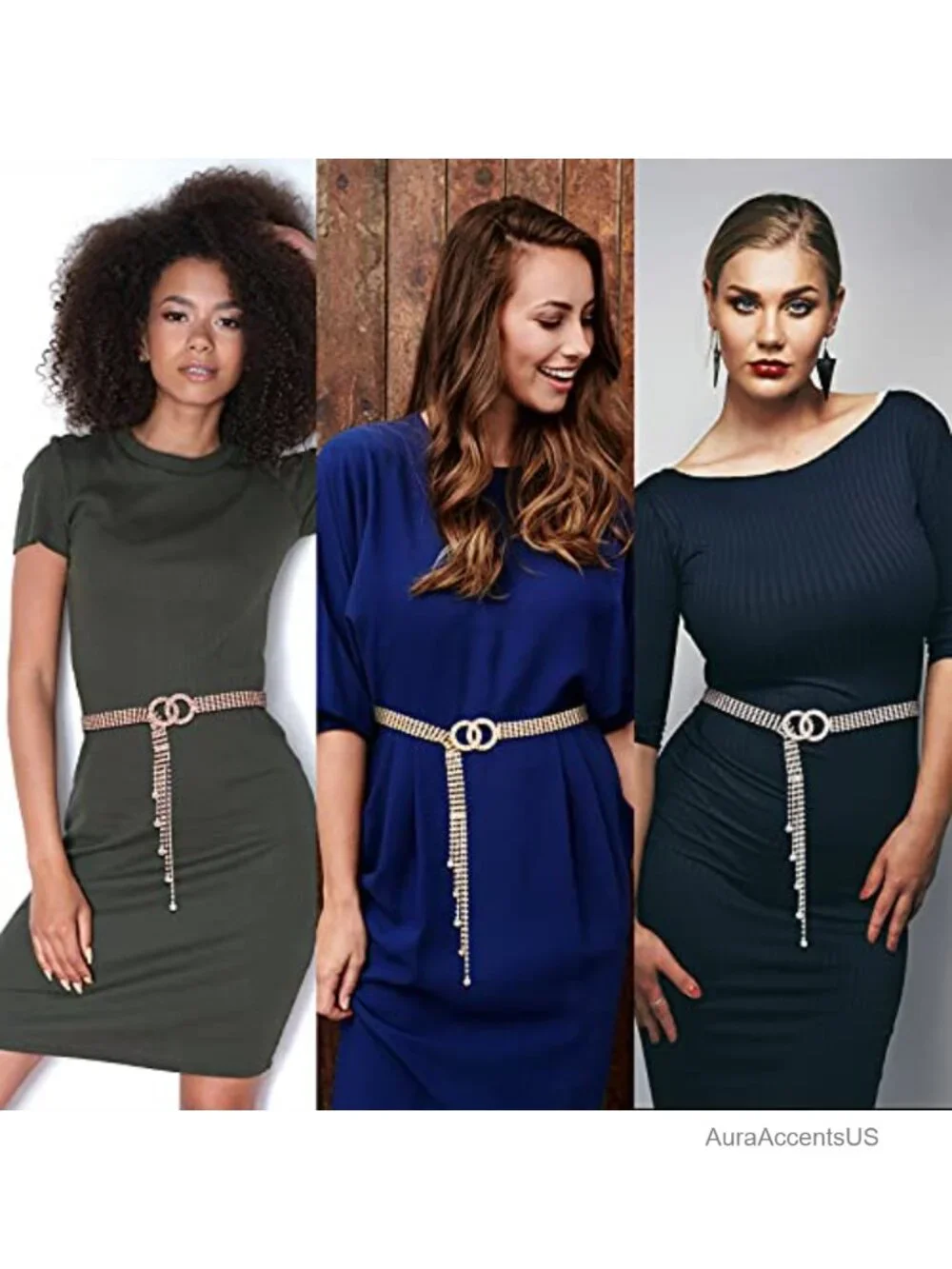 Rhinestone Chain Belt Crystal Waist Belt for Dresses Wedding